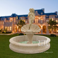 Custom garden decoration naked lady natural marble water fountain statue